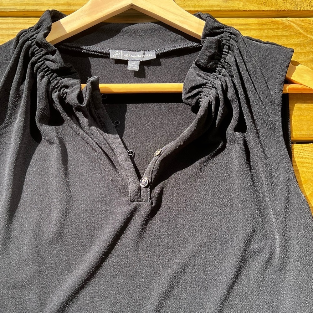Adrianna Papell black dressy v neck tank top - Picture 3 of 6